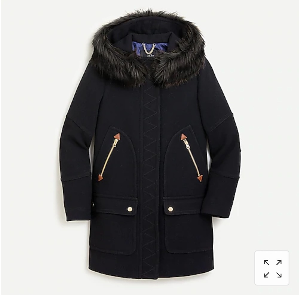 J.Crew NWT Chateau Parka in Italian stadium-cloth wool